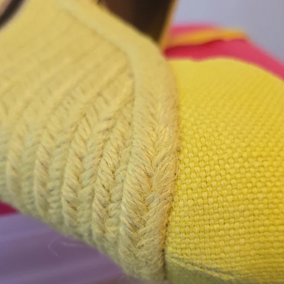 Sunny Yellow Espadrille Wedges - Picture 15 of 17